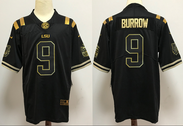 Men LSU Tigers #9 Burrow black NCAA Jersey->nba hats->Sports Caps